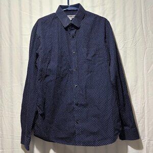 EXPRESS MEN FITTED BUTTON DOWN SHIRT SIZE L/G 16-16 1/2 ~ 100% Cotton
